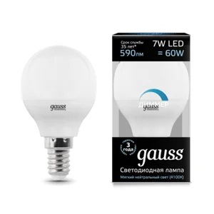 Лампа Gauss LED Globe-dim E14 7W 4100К диммируемая Улыбка Света